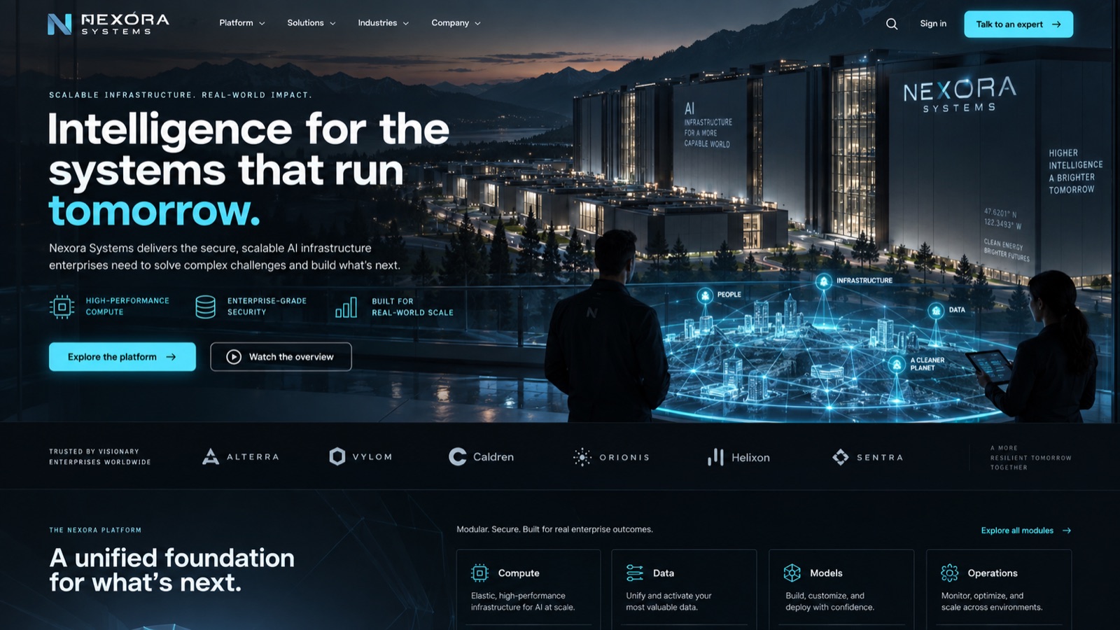 Nexora Systems website design sample